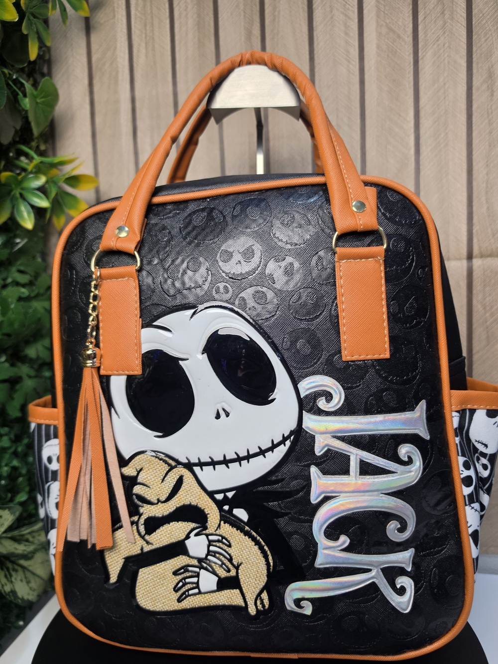 BackpackNightmare Jack Skellington Black & Orange Tote Bag